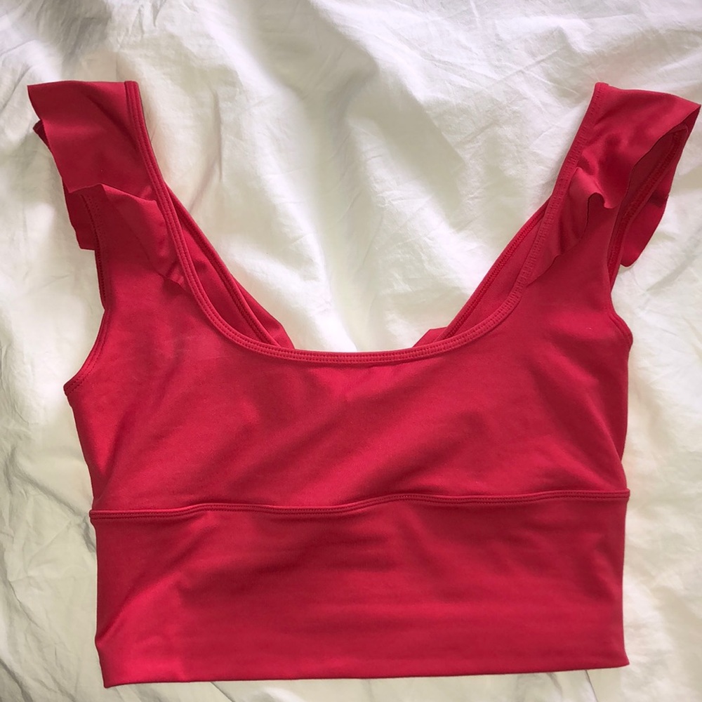Free people Movement Crop top Ruffle Sleeves